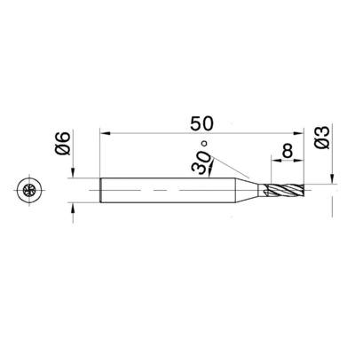65HRC 4 Flute Solid Carbide Endmill For Hard Materials