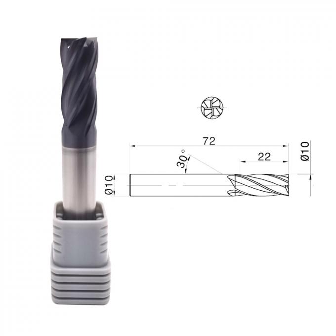 65HRC 4 Flutes 30 Helix Cemented Carbide Endmill for Harden Steel