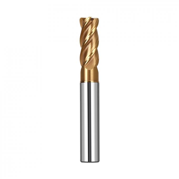 Cemented Carbide 38 Spiral Angle 4 Flute Corner Radius End Mills