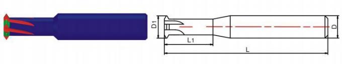 M/Mf 60 Degree Sparse Pitch Tungsten Carbide Threading Endmills